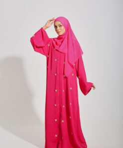 MARIPOSA SERIES ABAYA in Fuchsia Pink